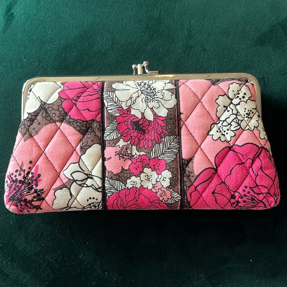 Vera Bradley Mocha Rouge Snap Wallet